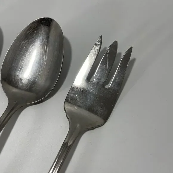 Lot Of 3 Oneida Stainless Gala Impulse Solid Serving Spoon Meat Fork Glossy Vtg - Picture 3 of 6